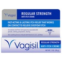 Vagisil Regular Strength Anti- Itch Feminine Cream for Women, Gynecological Tested, Hypoallergenic, Fast- efactive and Long- last Itch Relief, Vaginal Moisturizer Soothes and Cools, 1 oz (1-es csomag)