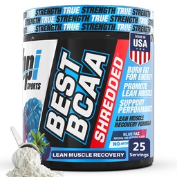 BPI Sports Best BCAA Zúzott - koffein mentes termogén Recovery Drink, Lean Muscle Building BCAA Powder for Women and Men, Előedzés BCAA Amino Acids Drink- Blue Raz - 25 szerváció