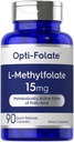 Carlyle L Metil-folát 15mg A124; 90 Kapszula124; Max. Potencia124; Optimalizált és aktivált 124; Non-GMO, Gluten Free 124; Metil-Folát, 5- MTFF A124; által Opti- Folate