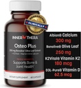 Osteo Plus 4-in-1 Átfogó kiegészítés - Kalcium D3-vitaminnal, K2 és Bonolive - Támogatja az egészséges öregedést - gluténmentes, nem-GMO, Vegán (60 gróf)