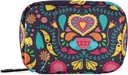 Travel Pill Organizer Weekly Small Cuki Pill Box 7 Day Pill Case Vitamin Holder Pill Palack Organizer (Fekete virágos szív)