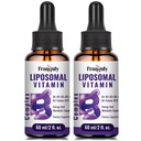 Liposzómás B-vitamin Komplex folyékony nyelvalatti B Komplex Vitaminok kiegészítés nők számára Javított abszorpció Metilált B12, B1, B2, B3, B5, B6, folát, Biotin energia és immunszupport- 4,0 oz