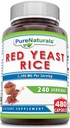 Pure Naturals Red Yeast Rice 1200 Mg per Serving, Capprovement Supplementary, 124; Non-GMO Wonderday 124; Gluten Free Wagner 124; Made in USA (480 Count)