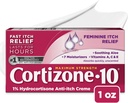 Cortizone 10 Maximális hatáserősség Feminin Itch Cream, 1% hidrokortizon, 1 oz.