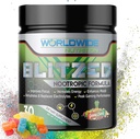 Weltweite Ernährung Blitzed Nootropic Formel - Alle natürlichen Energie-Getränk-Mischpulver - Gehirn-Ergänzungen für Gedächtnis und Fokus - Enhanced Fokus und Energie-Ergänzung- Gummy Candy Flavor - 30 Servierungen