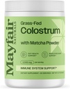 Grass- Fed Szarvasmarha Colostrum kiegészítés Matcha zöld tea por, gyerekeknek és felnőtteknek, Immunrendszer támogatás, Gut Health és izom helyreállítás, 60 szervadékok