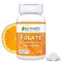 EZ oldható folsav 1667 mcg, L- metilfolát, Sugar- mentes, 2- hónapos ellátás - 1 csomag