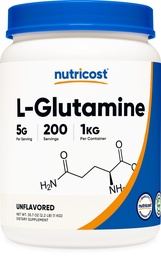 Nutricost L- Glutamin Powder 1 KG - Ízesítetlen, nem GMO, glutén mentes