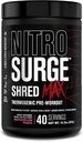 Jacked Factory Nitrosurge Shred Max Pretoshing - High- Performance Thermogenic Pre Workout Powder for Men and Women - L Citrulline, Acetyl L Carnitine, Organic koffein - 40 szerváció, görögdinnye barack