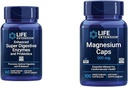 Life Extension 60 Vegetáriánus kapszula Fokozott Super Digestive Enzimek és probiotikumok és 100 Magnézium kapszula szív, csont, anyagcsere támogatás