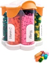 Extra nagy Pill Organizer Napi, Heti, Havi kiegészítés palack, Cute Blossom Pill Dispenser 7 XL kompozit, Easy- Open Pill Box Vitaminok, Gyógyszerek, Címkék Tartalmazza (Narancs)