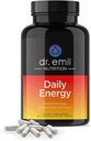 DR. EMIL NUTRITION Tagesenergie-Ergänzung - Zuckerfreie Energie Pillen mit 160mg Koffein pro Servierung - Energie-Booster & Fokus-Ergänzung mit Guarana Extract, L-Taurine & L-Theanin