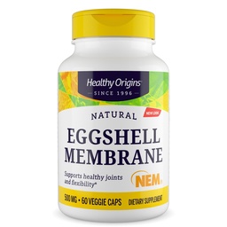 Egészséges eredetűek Eggshell Membrane 500 mg (NEM, Non-GMO, glutén mentes, közös támogatás), 60 Veggie Caps