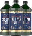 Carlyle Norway Cod Hepatic Oil - 124; 16oz - 124; Pack - 3 üveg - 124; Liquid Unflavoled Fish Oil Supplement - No - GMO, Gluten Free