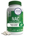 Gesundheit Thru Nutrition NAC N-Acetyl-Cystein 600mg 60 Kapseln | Vegan Zertifiziert | Die reinste NAC-Ergänzung | Unterstützt gesunde Lunge, Liver Funktionen & Cellular Health | Non-GMO Soy & Gluten Free