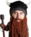 Beard Head Viking Pillager - Original Handmade Khite Viking Horn Helmet and Removable Braided Brown / Black Beard