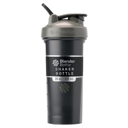 BlenderBottle Classic V2 Shaker Bottle Perfect for Protein Shakes and Pre Workout, 28- Ounce, Grey / Black, Black Shadow