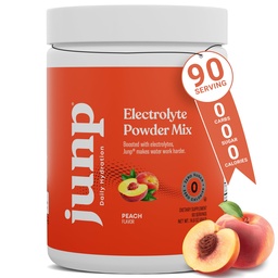 JUNP Electrolytes Powder No Sugar No Carbs, Orchard Fresh Juicy Peach Keto Electrolyte Drink Mix, Kálium & Salt Hydration Powder Electrolites Zero Calorie Sugar Free Electrolyte Powder, 90 Servings