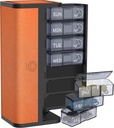 7- nap AM / PM Pill Organizer Scratch- ellenálló bőrrel - Portable Weekly Travel Medicine Box érzékelhető napi töltőállomások és adatvédelmi tervezés (Bright Orange)