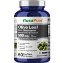 NusaPure Olive Leaf 50: 1 kivonat, 500 mg egyenértékű 25,000mg - 50% Oleuropein Vegan / vegetáriánus - Super Strength No Oil 60 kapszula