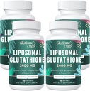 8- in- 1 Liposzómás Glutation 2400 MG, magas abszorpció Antioxidáns Formula - Hyaluronic Acid, Alpha- Lipoic Acid, Resveratrol - Bőr, Máj Detox & Immunrendszer, 240 Softgels