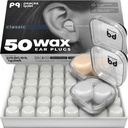 PQ viaszos füldugók alvásra, úszásra - 50 Zajos törlés Silicone Gel Wax füldugók, fül védelme alvásra és úszásra, puha viaszos párnák hang blokkoló szint 32Db, (50 párnák), szín: fehér