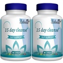 15 napos tisztítás, Gut és Colon támogatás, Advanced 15 napos Gut Cleanse Detox nők és férfiak számára Senna, Cascara Sagrada & Psyllium Husk, Non-GMO, 30 kapszula