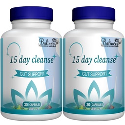 15 napos tisztítás, Gut és Colon támogatás, Advanced 15 napos Gut Cleanse Detox nők és férfiak számára Senna, Cascara Sagrada & Psyllium Husk, Non-GMO, 30 kapszula