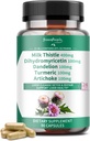 GREENEMents Máj tisztítás és javítás - Erő Milk Thistle 30X kivonat - Szabványosított és koncentrált 80% Silymarin w / Vitamin, 95% kurkuminoidok & 17 + máj-egészségügyi tápanyagok Revive & Thrive