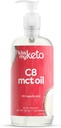 Kiss My Keto MCT Oil C8 - 32 oz Pure C8 MCT Oil Keto Fuel - Palack szivattyúval - High Octane Caprasav - Keto Pure MCT CoconutOil Brain Fuel - Liquid Coconutoil MCTOil Pure