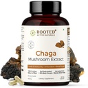 Rooted Active's Organic Chaga Capsules - Immune System Support Supplement, Antioxidant Activity Support, Regulate Body Functions, Immune Support vegan Extract, Dietary Mushroom Supplement (60 Caps)
