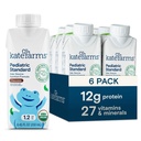 Kate FARMS Organic Pediátriai 1,2 Magas kalóriatartalmú csokoládé Táplálkozás Shake, 12 g fehérje, 27 Vitaminok és ásványi anyagok, Étkezés csere, 8.45 oz (6 csomag)