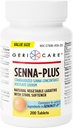 GariCare Senna Plus Natural Laxative with Stool Softener, Docusate Nátrium- 50 mg, Sennosides 8.6 mg, 200 tabletta (1-es csomag)