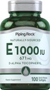 Piping Rock Vitamin E 1000 NE Softgel Capsicum 124; 671mg