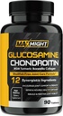 Glucosamine Chondroitin MSM Turmeric, Boswellia, 12- in1, Joint Comfort, Mobility, Kenőanyag és Erő a férfiak és idősebb, 90 Tab, Nincs kagyló