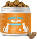 Skin and Coat Chews for Dogs - Itchy Skins Supplement Dog Support Hot Spots Comfort és shedding Allergy Joint Health with Omega 3 Fish Oil, EPA & DHA Fatty Acids, Bacon Flavor 100 Count Softs Treats