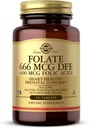 Solgar Folate 666 mcg DFE (Folic Acid 400 mcg) - 250 tabletta - Prenatalis Support - Non-GMO, Vegan, Gluten Free, Dairy Free, Kosher - 250 adag