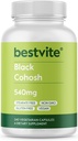 BESTVITE Black Cohosh 540mg (240 vegetáriánus kapszula) - Nincs Stearates - Nincs Filler - Vegan - Nem GMO - Glutén mentes