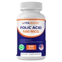 Vitamatic Folic Acid 400 µg - 500 Vegetáriánus tabletta - B9-vitamin