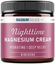 Magnézium-testápolás - Hidratáló éjszakai krém Alkalmazása lábak, karok vagy mellkas - Helyi klorid USA Készült és biztonságos gyerekeknek (Hibiscus)