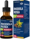 Rhodiola Rosea (Rodiola) Extrakt Tropfen, Natürliche Adaptogen Ergänzung / W Ashwagandha, Ginseng, Heilige Basilikum, & Echinacea für Energie, Gehirngesundheit, Immunität & Stimmung Unterstützung. 2oz