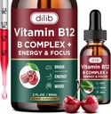 B12-vitamin Komplex 5000 mcg) 124; Vegan B12 Folyékony cseppek Nyelvalatti kiegészítés 124; Metilkobalamin w / folát, Biotin, C-vitamin, B3, B5, B6, & B8 a hosszú élettartamú energiára és az egészséges anyagcserére, 2 fl. oz.