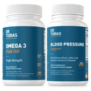 Dr. Tobias Omega 3 Fish Oil & Blood Pressure Supplements for Heart, Brain, Immune, Circulatory Health, C-vitaminnal, B6, B12, Niacin, Folate & Herbs