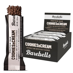 Barebells Protein Bars Cookie & Cream - 12 Count, 20 g magas fehérjetartalmú kezelések - Csokoládé Nutrition Bar 1g Total Sugar - On-The- Reggeli vagy post-Workout Snack
