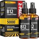 (2 Pack) - Liquid B12 Spray 5000 mcg - B12 vitamin Nyelvalatti - Vegan B12 Vitamin Spray - Metilkobalamin B12 Liquid Boosts Energy & Mood - Gluten- Free & Non- GMO