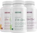 3-Pack Teljes Wellness Bundle: Természet Tartós Napi Gyümölcsök & Veggies (120 Caps) + Fiber & Spiices (240 Caps) + Beetroot Boost (180 Caps) - US Made, Vegan- Friendly