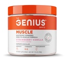Die Genius Marke Genius Muscle - Muskel-Gesundheitsergänzung für Wachstum, Endurance & Recovery - Non-Hormonal Formula - 6 Organische Pilze - Natürlich gesüßt - 30 Servierungen - Erdbeer Vanille