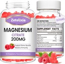 2 Pack Magnézium Citrate Gumies, Magas abszorpció Magnézium Gumies Felnőttek számára, Izom & Fogak támogatás, Vegán Természetes málna Flavor 120 Cts
