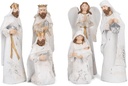 Átlátszó Depressed White and Gold Tone 7.5 Inch Resin Natural Figurines Set of 6