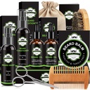 Szakáll készlet a férfiak a szakáll mosó, Szakáll kondicionáló, Szakáll olaj, Szakáll Balm, Brush, Comb, Olló, Tároló táska, Ajándékok a férfiak apa férj barátja